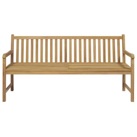 Banc de jardin avec coussin beige 175 cm Bois de teck massif