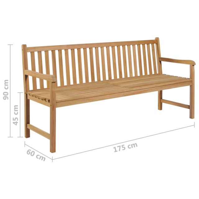 Banc de jardin avec coussin bleu 175 cm Teck massif