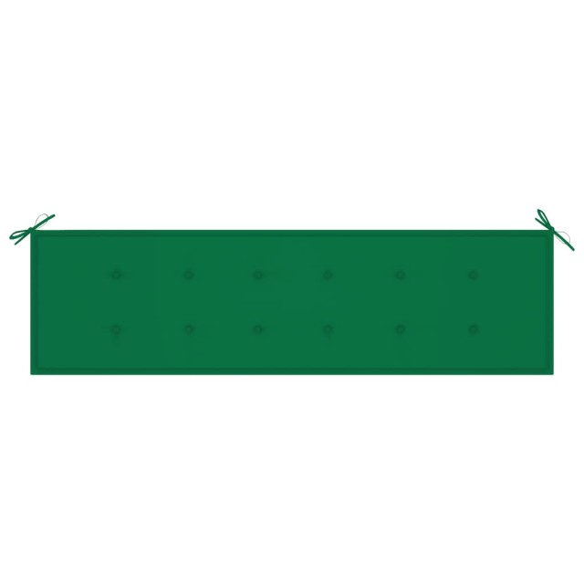 Banc de jardin avec coussin vert 175 cm Bois de teck massif