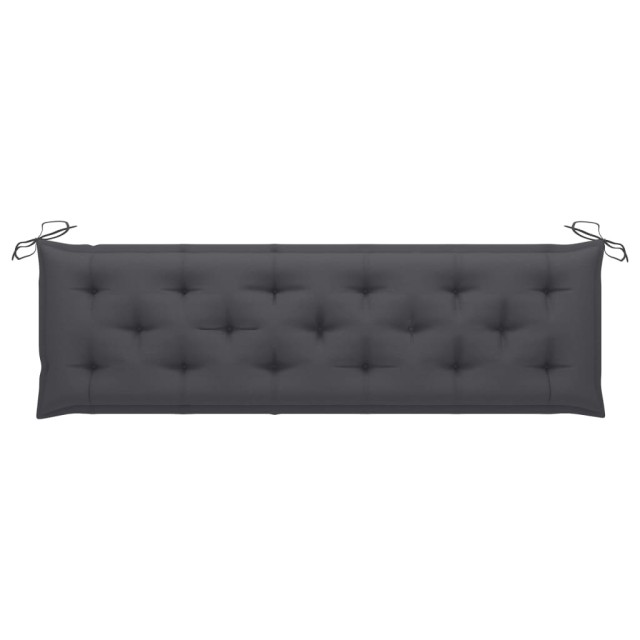 Banc de jardin avec coussin anthracite 175 cm Teck massif