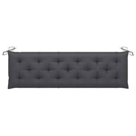 Banc de jardin avec coussin anthracite 175 cm Teck massif