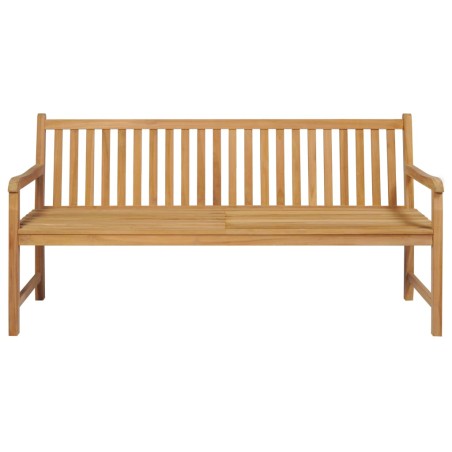 Banc de jardin avec coussin gris 175 cm Bois de teck massif