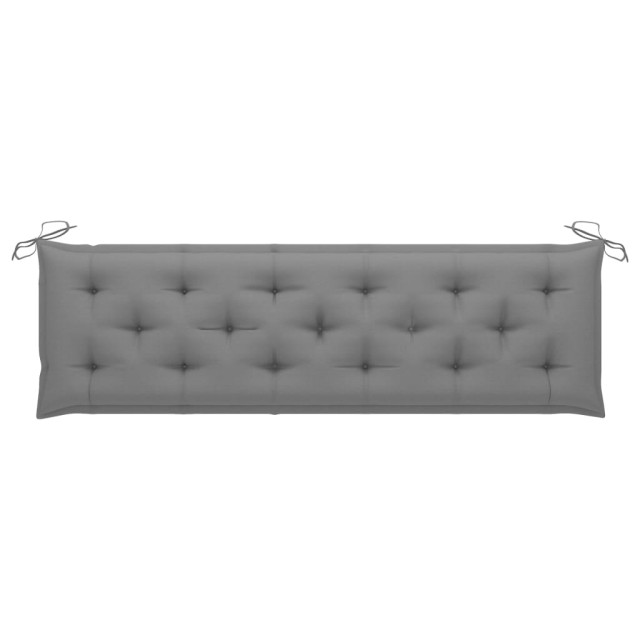 Banc de jardin avec coussin gris 175 cm Bois de teck massif
