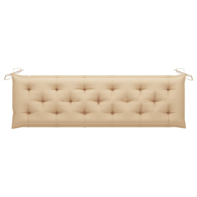 Banc de jardin avec coussin beige 175 cm Bois de teck massif
