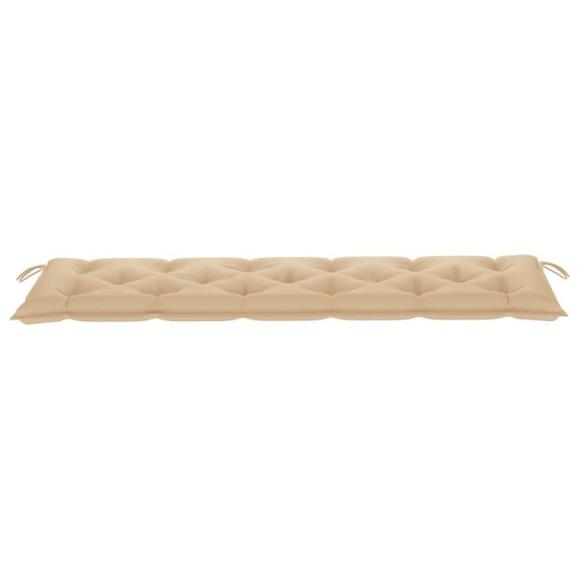 Banc de jardin avec coussin beige 175 cm Bois de teck massif