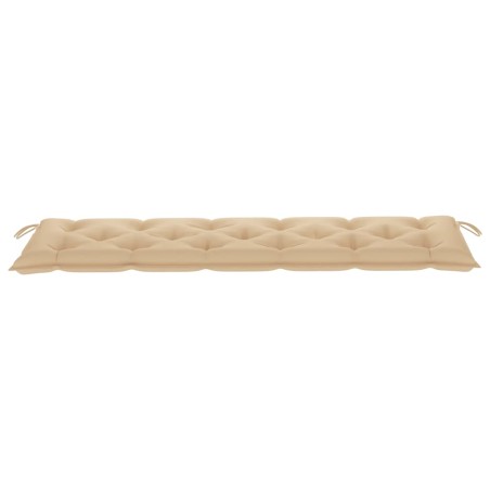 Banc de jardin avec coussin beige 175 cm Bois de teck massif