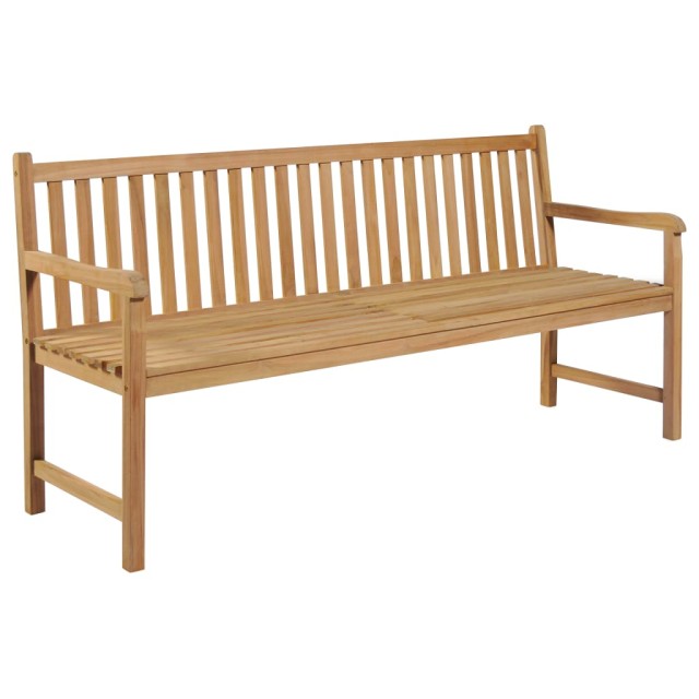 Banc de jardin avec coussin vert 175 cm Bois de teck massif