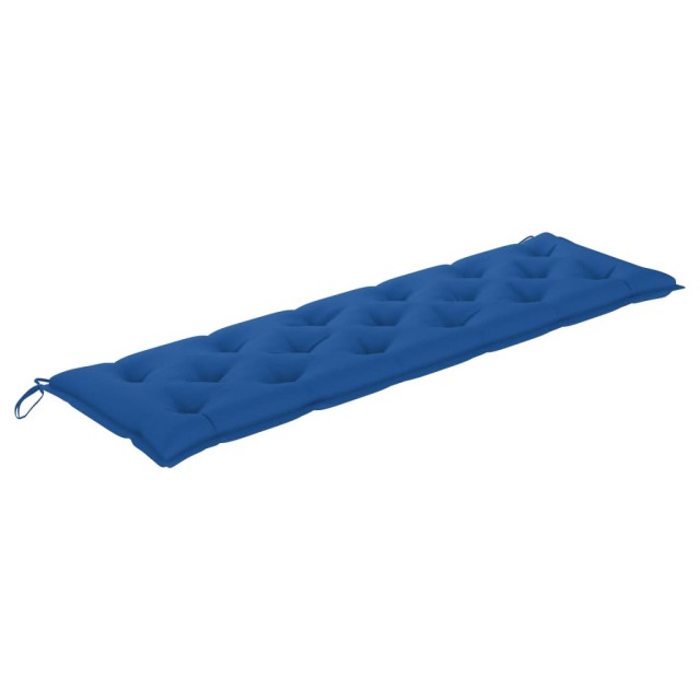 Banc de jardin avec coussin bleu 175 cm Bois de teck massif