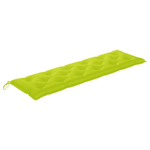 Banc de jardin avec coussin vert vif 175 cm Bois de teck massif