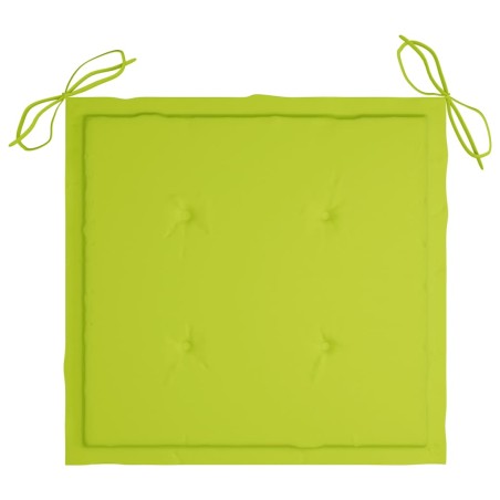 Ensemble à manger d'extérieur pliable avec coussin 3 pcs Teck