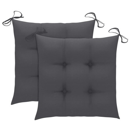 Ensemble à manger d'extérieur pliable avec coussin 3 pcs Teck