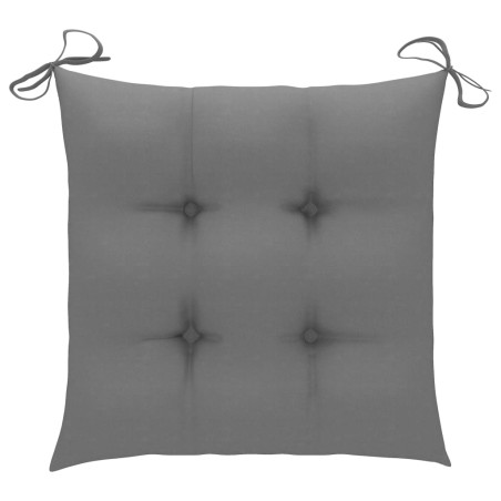 Ensemble à manger d'extérieur pliable avec coussin 3 pcs Teck
