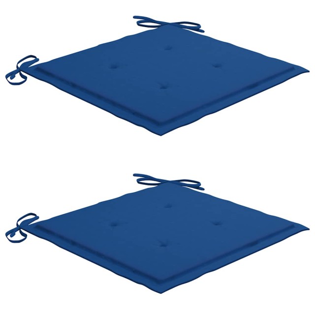 Ensemble de bistro 3 pcs avec coussins bleu royal Bois de teck