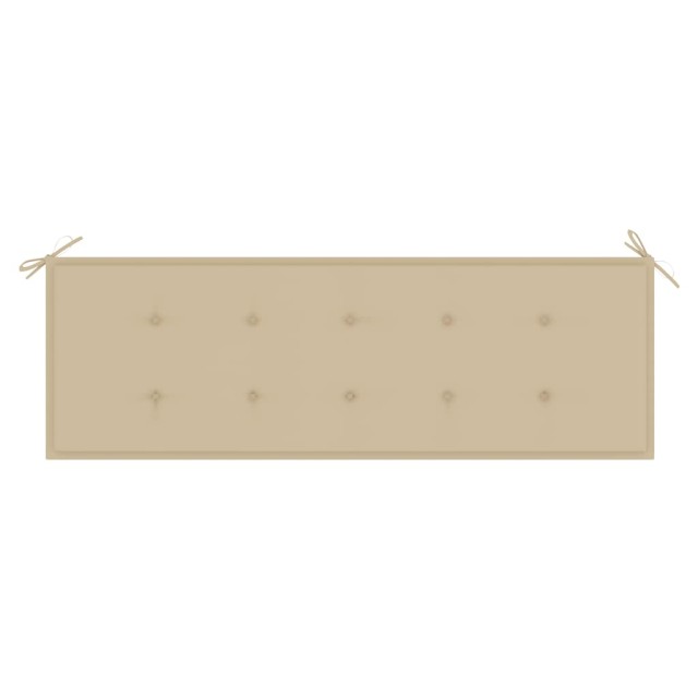 Banc de jardin empilable et coussin 159 cm Bois de teck massif