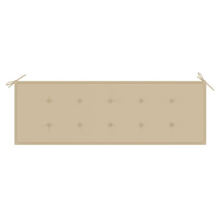 Banc de jardin empilable et coussin 159 cm Bois de teck massif