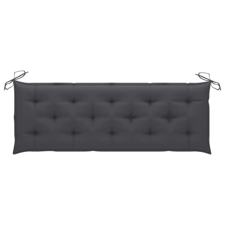 Banc de jardin empilable et coussin 159 cm Bois de teck massif