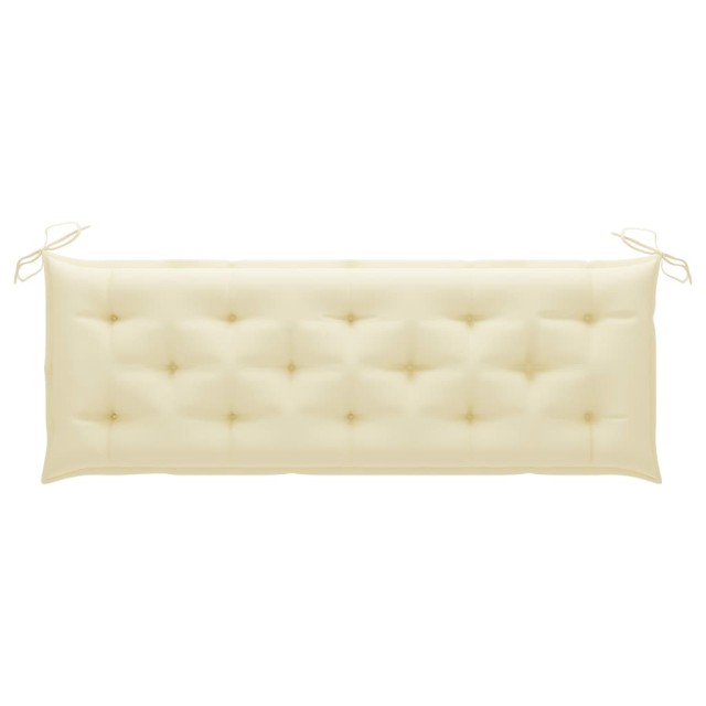 Banc de jardin empilable et coussin 159 cm Bois de teck massif