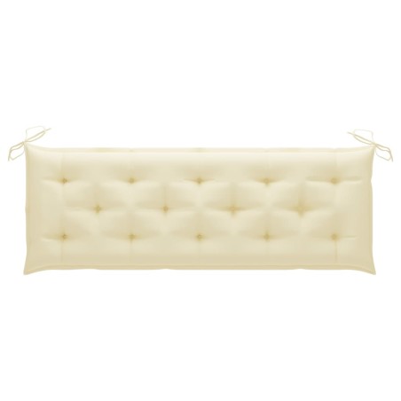 Banc de jardin empilable et coussin 159 cm Bois de teck massif