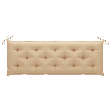 Banc de jardin empilable et coussin 159 cm Bois de teck massif
