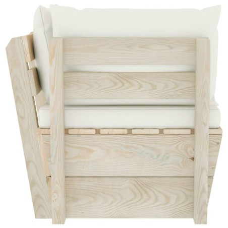 Canapé d'angle palette de jardin avec coussins Épicéa imprégné