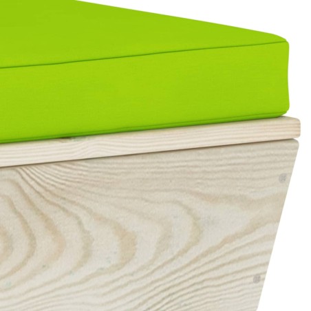 Canapé palette à 2 places de jardin avec coussins Bois d'épicéa