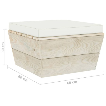 Salon de jardin palette 3 pcs avec coussins bois d'épicéa