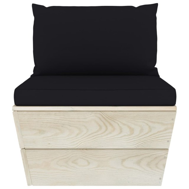 Salon de jardin palette 5 pcs avec coussins bois d'épicéa