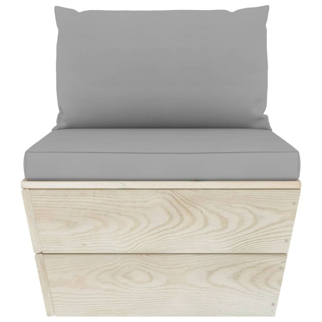 Salon de jardin palette 6 pcs avec coussins bois d'épicéa