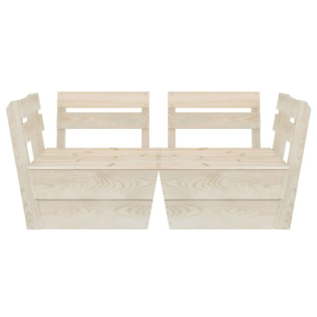 Canapé palette à 2 places de jardin Bois d'épicéa imprégné