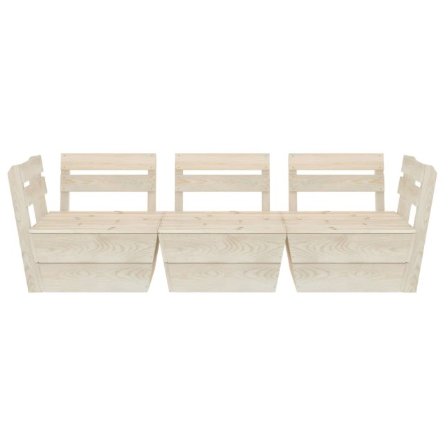 Canapé palette à 3 places de jardin Bois d'épicéa imprégné