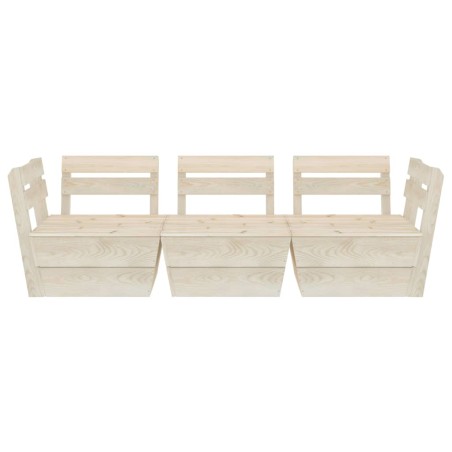 Canapé palette à 3 places de jardin Bois d'épicéa imprégné