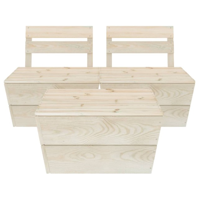 Salon de jardin palette 3 pcs Bois d'épicéa imprégné