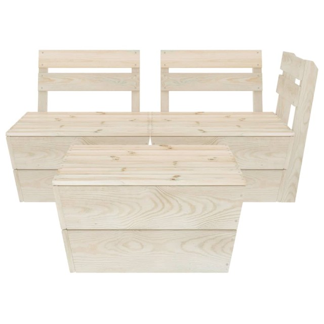 Salon de jardin palette 3 pcs Bois d'épicéa imprégné