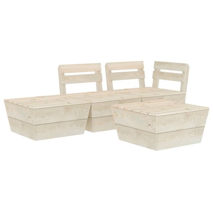 Salon de jardin palette 4 pcs Bois d'épicéa imprégné 2
