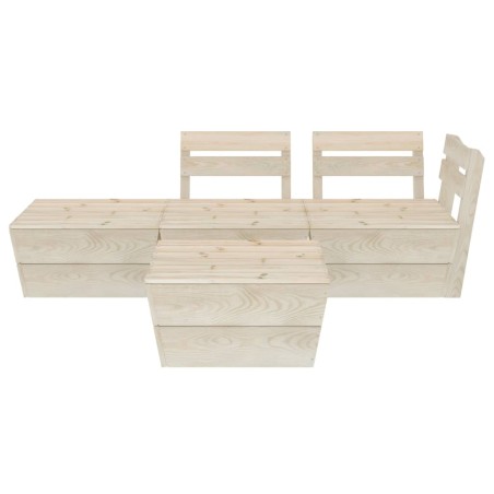 Salon de jardin palette 4 pcs Bois d'épicéa imprégné