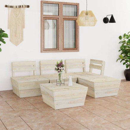 Salon de jardin palette 5 pcs Bois d'épicéa imprégné