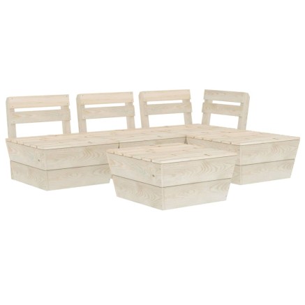 Salon de jardin palette 5 pcs Bois d'épicéa imprégné 2