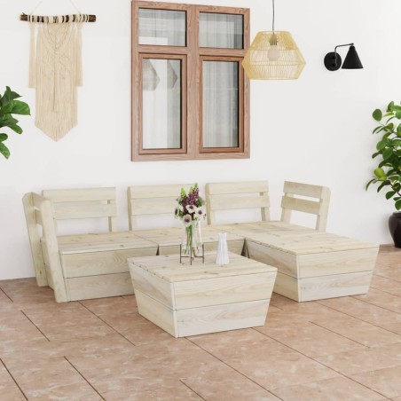 Salon de jardin palette 5 pcs Bois d'épicéa imprégné