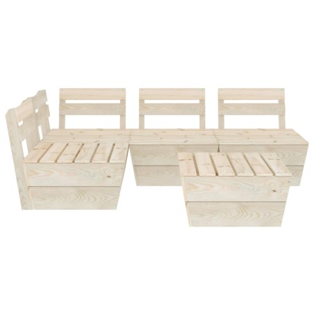 Salon de jardin palette 5 pcs Bois d'épicéa imprégné
