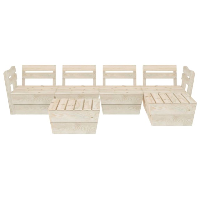 Salon de jardin palette 6 pcs Bois d'épicéa imprégné