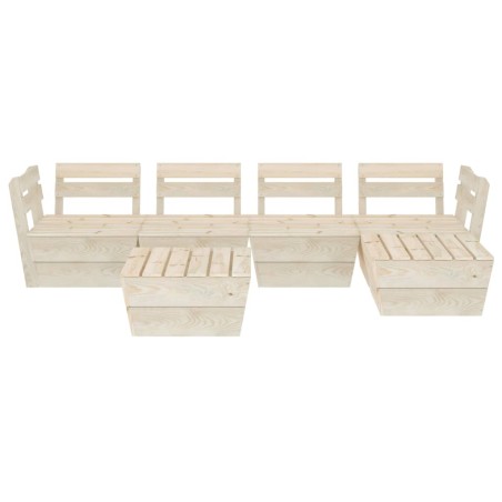 Salon de jardin palette 6 pcs Bois d'épicéa imprégné