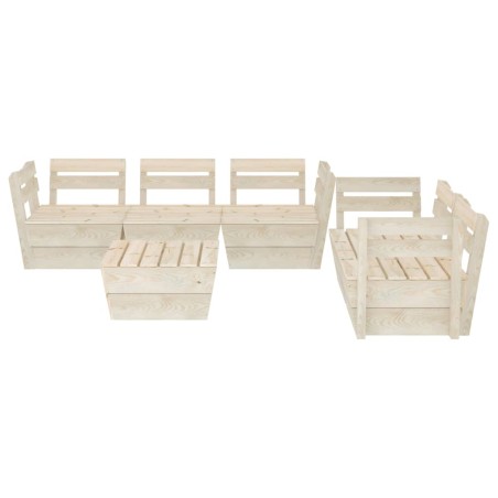 Salon de jardin palette 6 pcs Bois d'épicéa imprégné