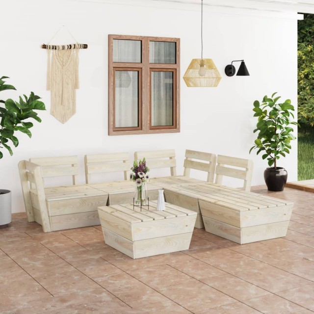 Salon de jardin palette 6 pcs Bois d'épicéa imprégné