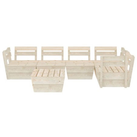Salon de jardin palette 6 pcs Bois d'épicéa imprégné