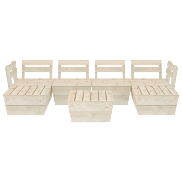 Salon de jardin palette 7 pcs Bois d'épicéa imprégné