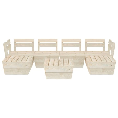 Salon de jardin palette 7 pcs Bois d'épicéa imprégné