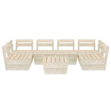 Salon de jardin palette 7 pcs Bois d'épicéa imprégné