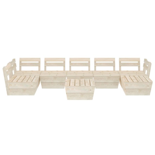 Salon de jardin palette 8 pcs Bois d'épicéa imprégné