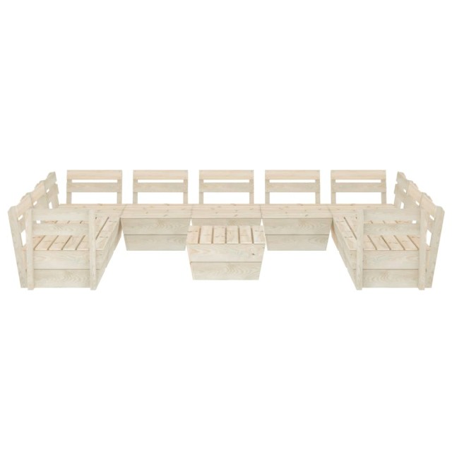Salon de jardin palette 10 pcs Bois d'épicéa imprégné