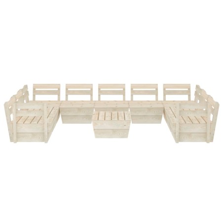 Salon de jardin palette 10 pcs Bois d'épicéa imprégné